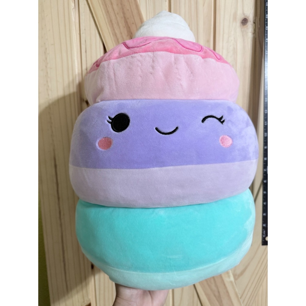 Squishmallows Kellytoy 18 Inch Macaron Ice Cream Stack Plush Pink Purple Teal